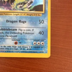 Pokemon TCG Base Set 1st Edition Gyarados 6/102 Holo Rare 100 HP English - Image 5