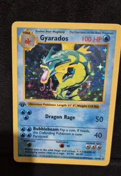 Pokemon TCG Gyarados Base Set Shadowless 1st Edition Holo Rare 6/102 1999 - Image 1