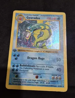 Pokemon TCG Gyarados Base Set Shadowless 1st Edition Holo Rare 6/102 1999 - Image 2