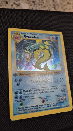 Pokemon TCG Gyarados Base Set Shadowless 1st Edition Holo Rare 6/102 1999 - Image 3