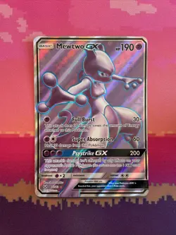 Pokemon Card Mewtwo GX 72/73 Ultra Rare Full Art Shining Legends Near Mint - Image 1