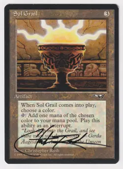 Signed Sol Grail MP Alliances Artist Christopher Rush 1996 MTG Magic Vintage EDH - Image 1
