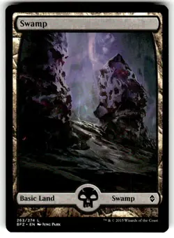 Swamp (263) - Full Art 263 Land Battle for Zendikar Magic: The Gathering NM - Image 1