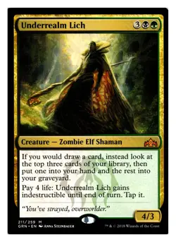 Magic MTG Underrealm Lich 211 Mythic Rare Promo Pack: Zendikar Rising Near Mint - Image 1