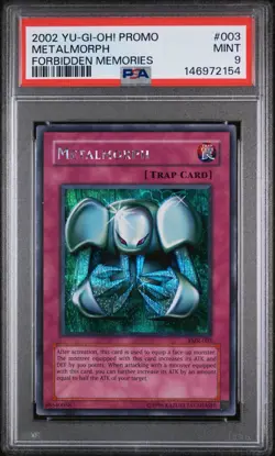 2002 YU-GI-OH! FMR-FORBIDDEN MEMORIES PROMOMETALMORPH 003 PSA 9 And Blue Eyes - Image 1