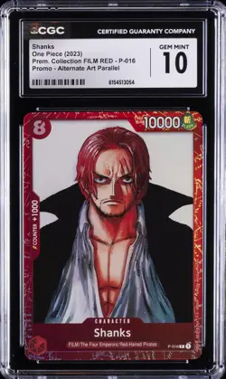 2023 ONE PIECE PREM. COLLECTION FILM RED #P-016 SHANKS CGC 10 GEM MINT - Image 1