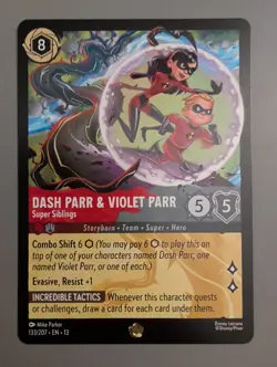 Attack of the Vine! Disney Lorcana Dash & Violet Parr Super Siblings Cold Foil - Image 1