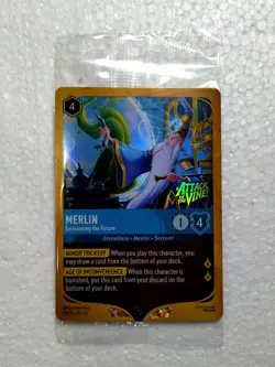 DISNEY LORCANA ATTACK OF THE VINE MERLIN ENVISIONING THE FUTURE PRERELEASE PROMO - Image 1