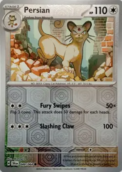 049/064 PERSIAN REVERSE HOLO SHROUDED FABLE POKEMON CARD - Image 1