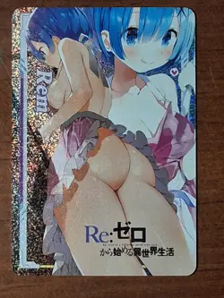 Rem Re:Zero Holo Glitter Waifu Card Lot 3 Anime Collectible Cards - Image 2
