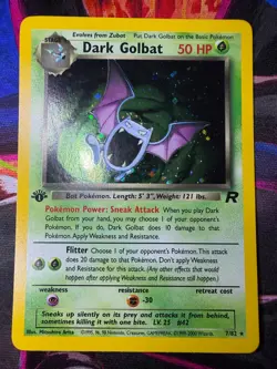 Dark Golbat Team Rocket 7/82 1st Edition Holo Rare WOTC Pokemon Card NM - Image 1