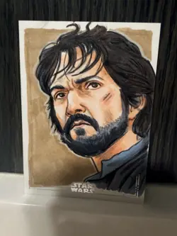 Cassian Andor 1/1 Sketch Card Frank Sansone Topps Chrome Star Wars Galaxy 2025 - Image 1