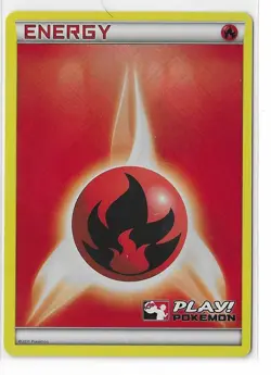 Fire Energy 2011 Play! Pokemon Promo Crosshatch Holo TCG Card NM - Image 1