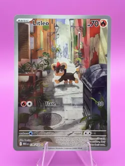 Pokemon TCG Litleo IR 139/132 Illustration Rare Pokemon Card Mega Evolution - Image 1