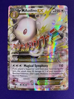 Heavily Played M Audino EX 85/124 Pokemon Card Listing A - Image 1