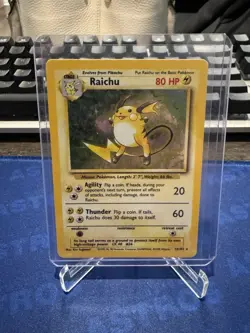 Pokemon TCG Raichu Base Set Holo Card 14/102 Unlimited Rare Near Mint - Image 1