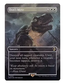 MTG Universes Beyond: Jurassic World Don't Move (Borderless FOIL) MINT/NM x1 - Image 1