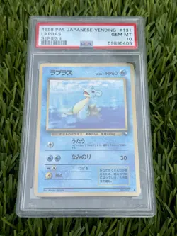 1998 POKEMON JPN VENDING SER II #131 LAPRAS PSA 10 - Image 1