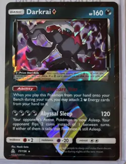 2018 Pokemon Sun & Moon Ultra Prism Darkrai Star Rare #77/156 NM - Image 1