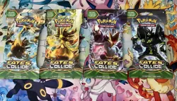 Pokemon TCG Fates Collide Booster Pack Lot 4 Pack 2016 Complete Art Set - Image 1