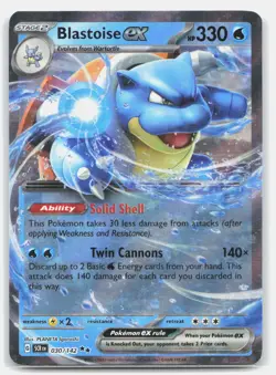 Blastoise ex 30/142 Double Rare Stellar Crown Pokemon Holo Lightly Played - Image 1