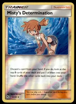 Misty's Determination 62/68 Uncommon Hidden Fates Pokemon Reverse Holo LP - Image 1