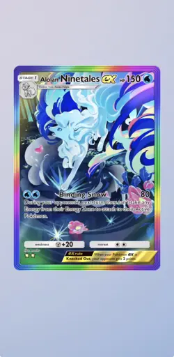 Pokemon TCG Pocket - Alolan Ninetales ex Rainbow Full Art 1* - English - Image 1