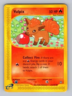Vulpix 116/147 Common Aquapolis Pokemon Damaged - Image 1