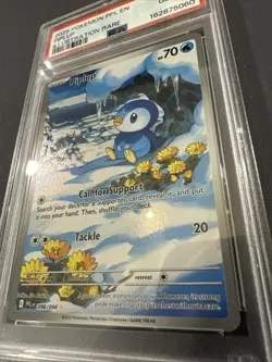 Pokemon TCG Piplup Illustration Rare Holo 098/094 Phantasmal Flames PSA 10 - Image 2