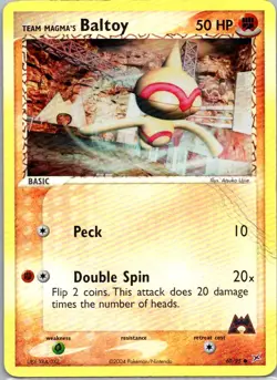 Pokemon TCG Team Magmas Baltoy 60/95 Team Magma vs Team Aqua Rev Holo DMG - Image 1