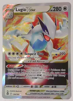 Lugia VSTAR 139/195 Holo VSTAR Rare Silver Tempest Pokemon Near Mint - Image 1