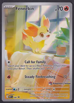 Pokemon Fennekin MEP 080 IR Pokemon Center Stamped Chaos Rising - Image 1