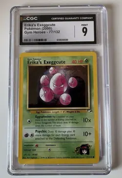Pokemon Vintage Erika's Exeggcute Gym Heroes - Unlimited 77/132 CGC Mint 9 - Image 1