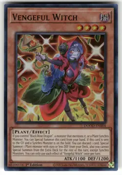 Vengeful Witch DOOD-EN004 Super Rare Doom of Dimensions Yu-Gi-Oh Near Mint - Image 1