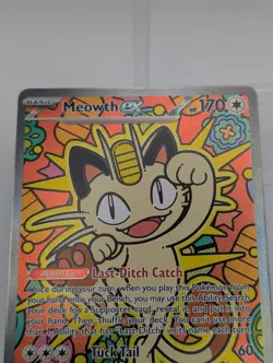 Pokemon Meowth ex 121/088 SIR Perfect Order Full Art Holo NM ENGLISH - Image 2