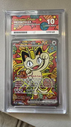 Pokemon 2026 Meowth ex 121/088 Perfect Order SIR Eng ACE 10 - PERFECT SUB GRADES - Image 1