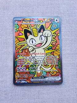 Meowth ex SIR 121/088 Perfect Order Pokemon Card - Image 1