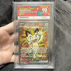 Pokemon TCG Meowth ex SIR 121/088 Perfect Order ACE 10 - Perfect Subgrades - Image 1