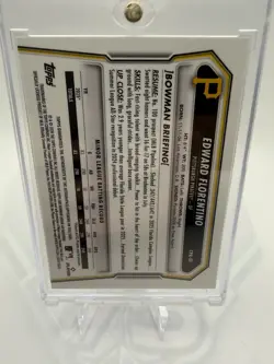 2026 Bowman Edward Florentino Chrome Auto True Yellow Refractor 1st #/75 Pirates - Image 2
