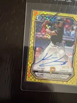 2026 Bowman Konnor Griffin PIT Pirates CPA-KG Yellow X-Fractor /75 Auto - Image 5