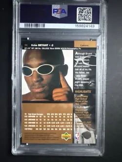 1996 Upper Deck Kobe Bryant #58 PSA-8 - Image 2