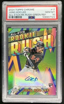 2024 Topps Chrome Update Jung Hoo Lee All-Etch Rookie Rush Auto RC #/99 PSA 10 - Image 1