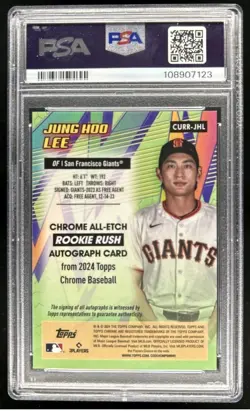 2024 Topps Chrome Update Jung Hoo Lee All-Etch Rookie Rush Auto RC #/99 PSA 10 - Image 2