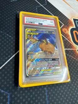 2019 POKEMON SUN & MOON UNIFIED MINDS FULL ART/RAICHU & ALOLAN RAICHU GX PSA 9 - Image 5