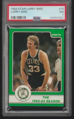 1984 Star Larry Bird #10 Boston Celtics 1982-83 Season PSA 7 Near Mint NM - Image 1