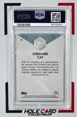 CHESHIRE CAT PSA 10 2023 Topps Disney 100 Chrome #79 Pink Refractor /399 - Image 2