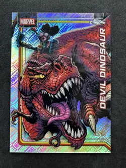 2026 Topps Marvel Chrome Devil Dinosaur Logo Refractor /61 SP 110 Logofractor - Image 1