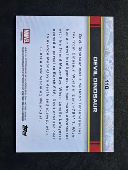 2026 Topps Marvel Chrome Devil Dinosaur Logo Refractor /61 SP 110 Logofractor - Image 3