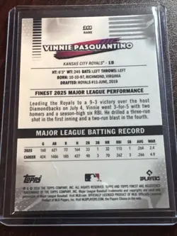 2026 Topps Finest - Vinnie Pasquantino #244 Rare Purple Refractor /75 - Image 3