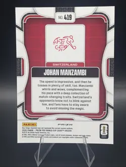 2026 Panini Prizm World Cup Wave Johan Manzambi Rookie Switzerland #419 - Image 2